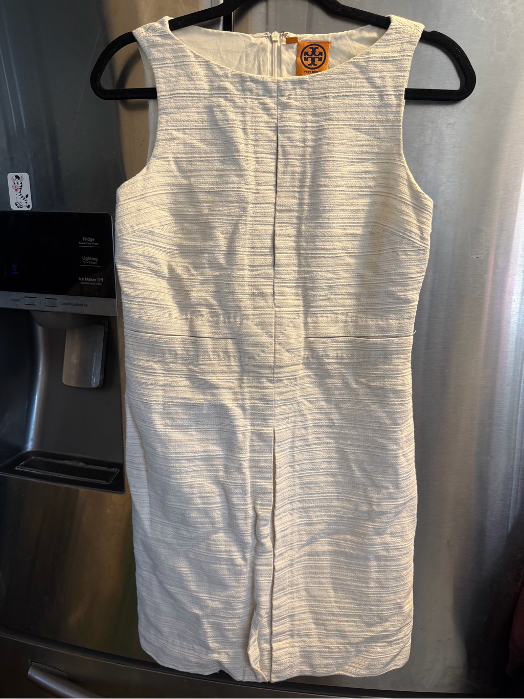 Tory Burch Ivory Textured Sleeveless Mini Dress